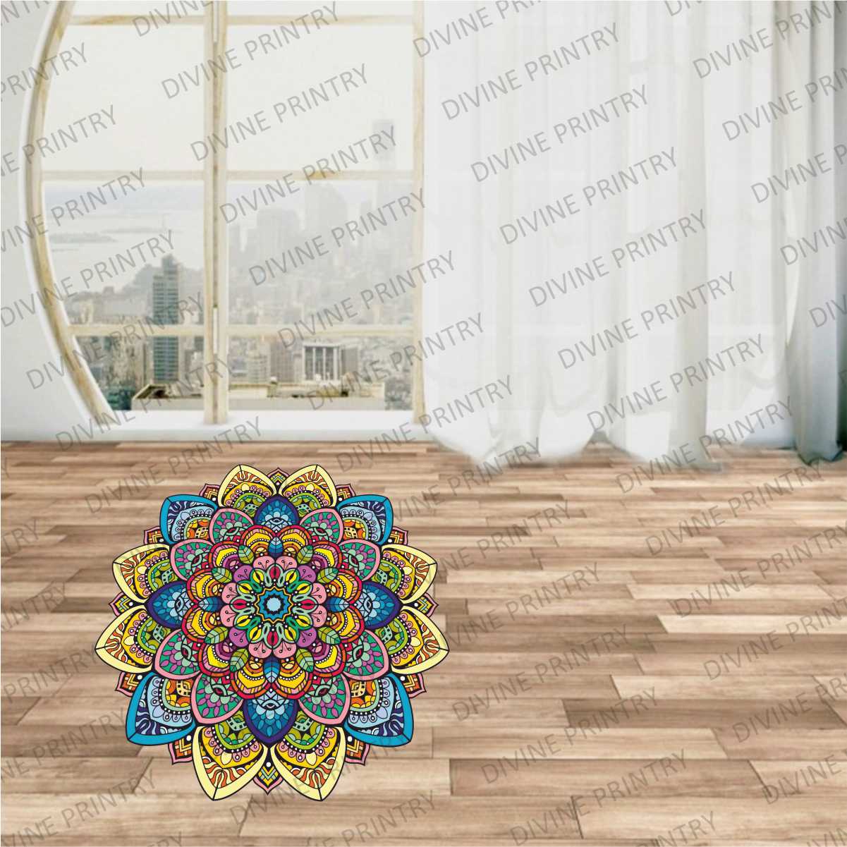 Homexa Decor | Rangoli Mandala Floor Sticker (Size 38 x 38 cm)