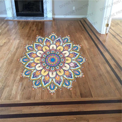 Homexa Decor | Rangoli Mandala Floor Sticker (Size 38 x 38 cm)