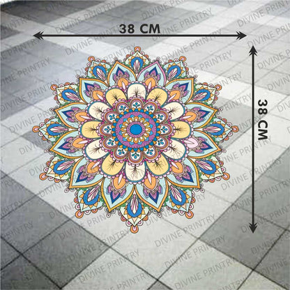 Homexa Decor | Rangoli Mandala Floor Sticker (Size 38 x 38 cm)