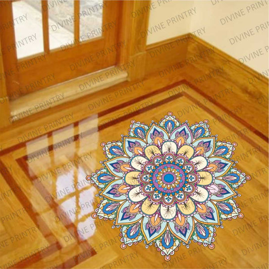 Homexa Decor | Rangoli Mandala Floor Sticker (Size 38 x 38 cm)