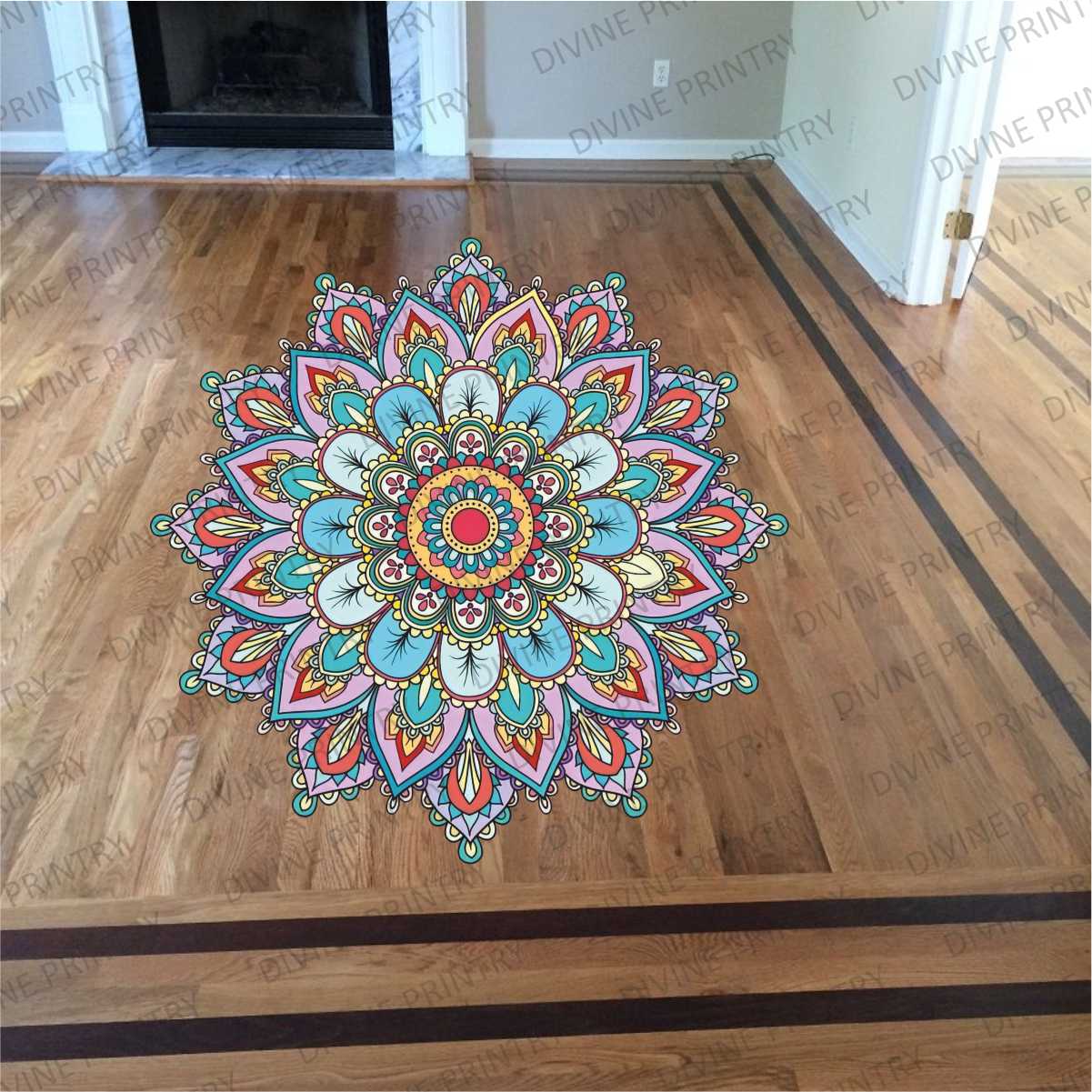 Homexa Decor | Rangoli Mandala Floor Sticker (Size 38 x 38 cm)