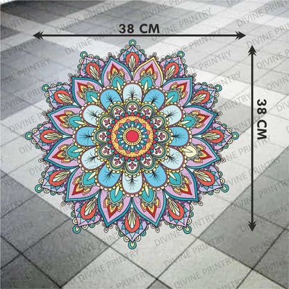 Homexa Decor | Rangoli Mandala Floor Sticker (Size 38 x 38 cm)