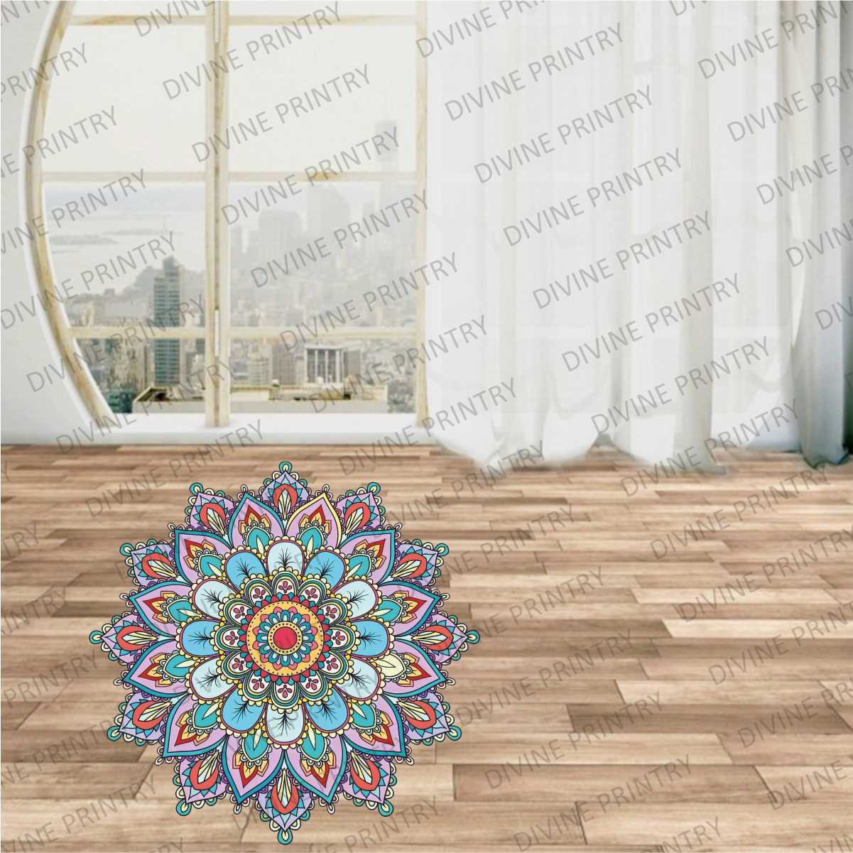 Homexa Decor | Rangoli Mandala Floor Sticker (Size 38 x 38 cm)