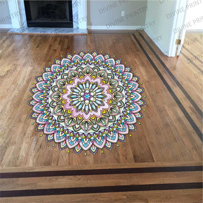 Homexa Decor | Rangoli Mandala Floor Sticker (Size 38 x 38 cm)