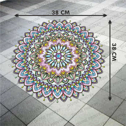 Homexa Decor | Rangoli Mandala Floor Sticker (Size 38 x 38 cm)