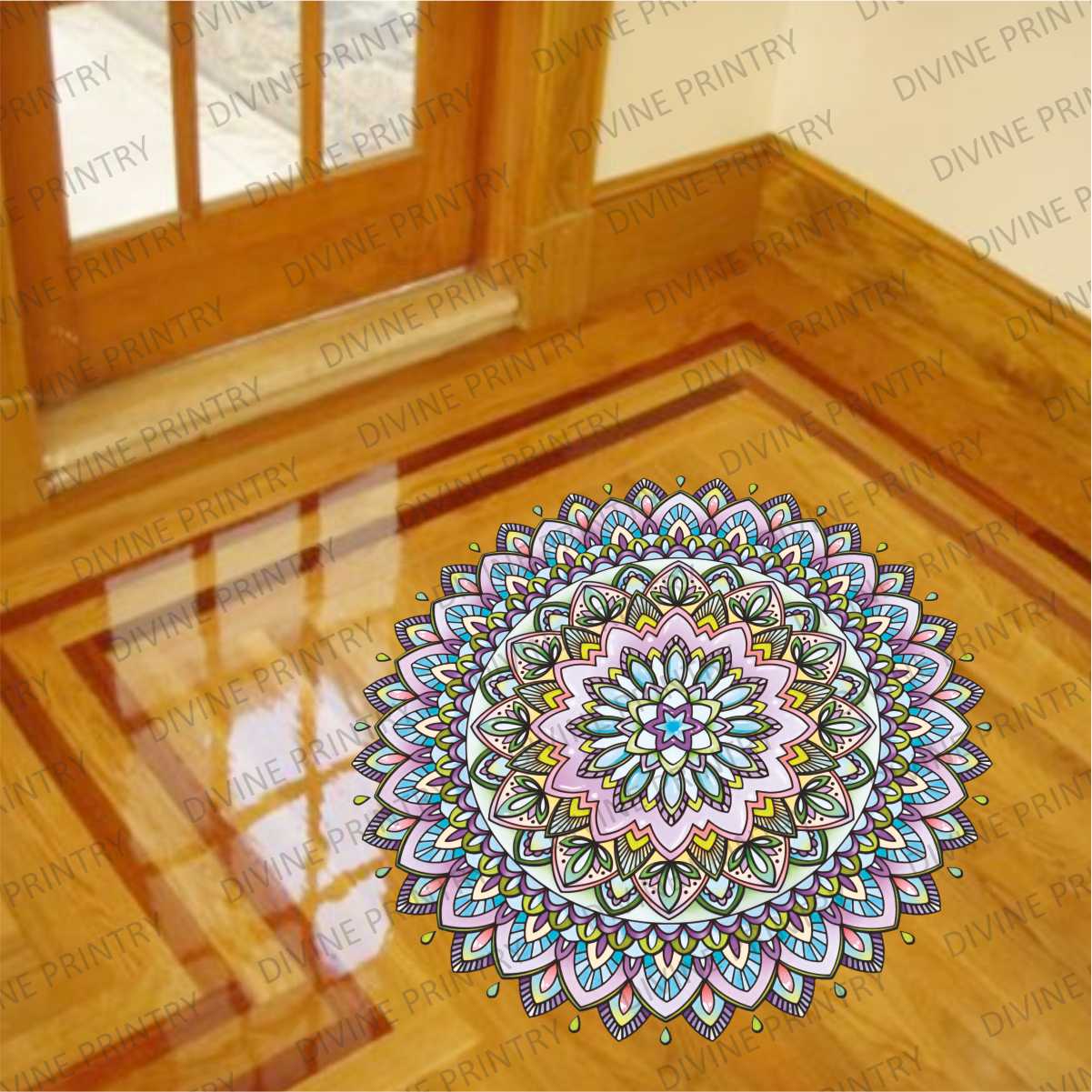 Homexa Decor | Rangoli Mandala Floor Sticker (Size 38 x 38 cm)