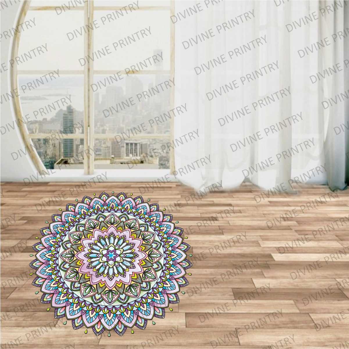 Homexa Decor | Rangoli Mandala Floor Sticker (Size 38 x 38 cm)