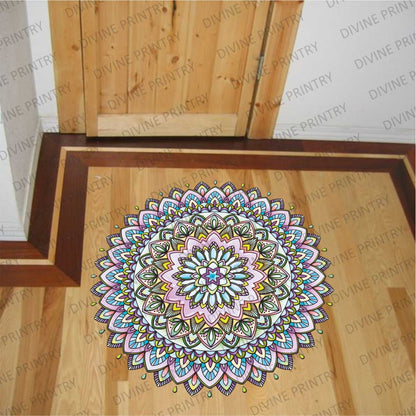 Homexa Decor | Rangoli Mandala Floor Sticker (Size 38 x 38 cm)