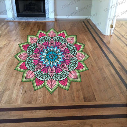 Homexa Decor | Rangoli Mandala Floor Sticker (Size 38 x 38 cm)