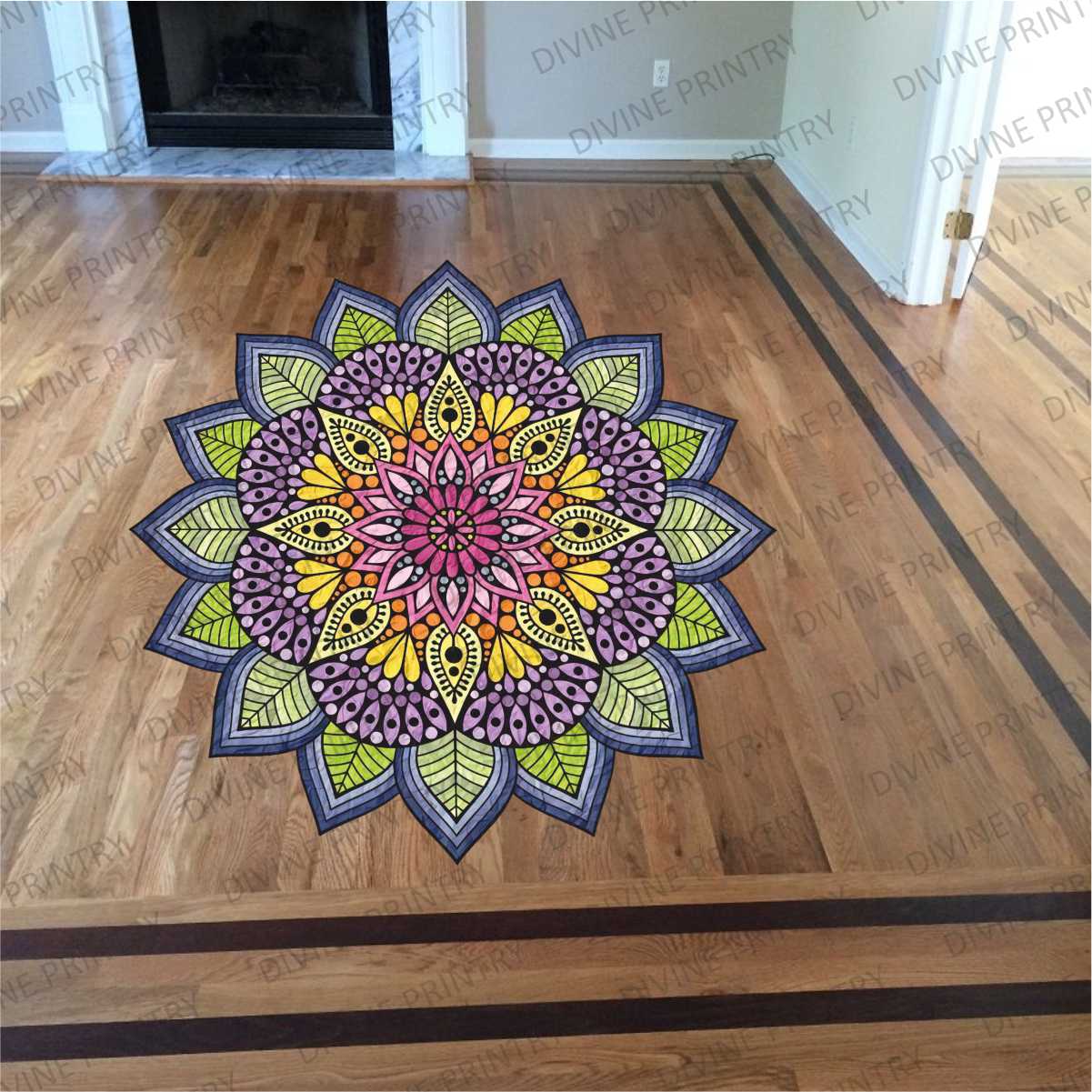 Homexa Decor | Rangoli Mandala Floor Sticker (Size 38 x 38 cm)