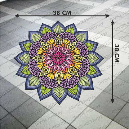 Homexa Decor | Rangoli Mandala Floor Sticker (Size 38 x 38 cm)