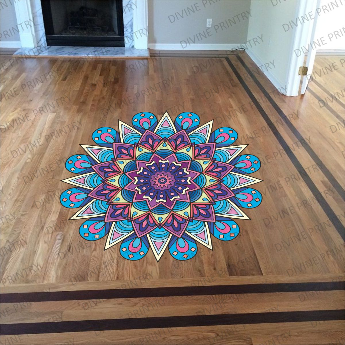 Homexa Decor | Rangoli Mandala Floor Sticker (Size 38 x 38 cm)