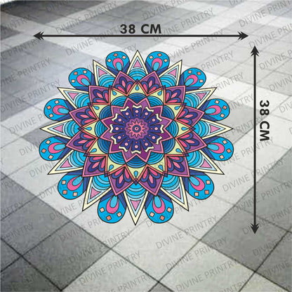 Homexa Decor | Rangoli Mandala Floor Sticker (Size 38 x 38 cm)