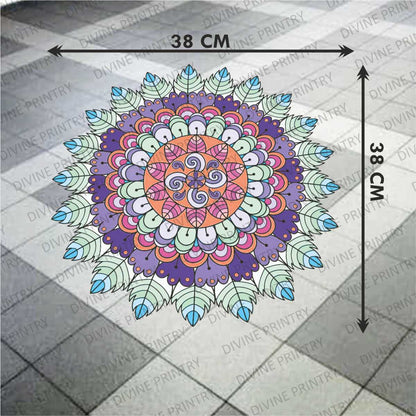 Homexa Decor | Rangoli Mandala Floor Sticker (Size 38 x 38 cm)