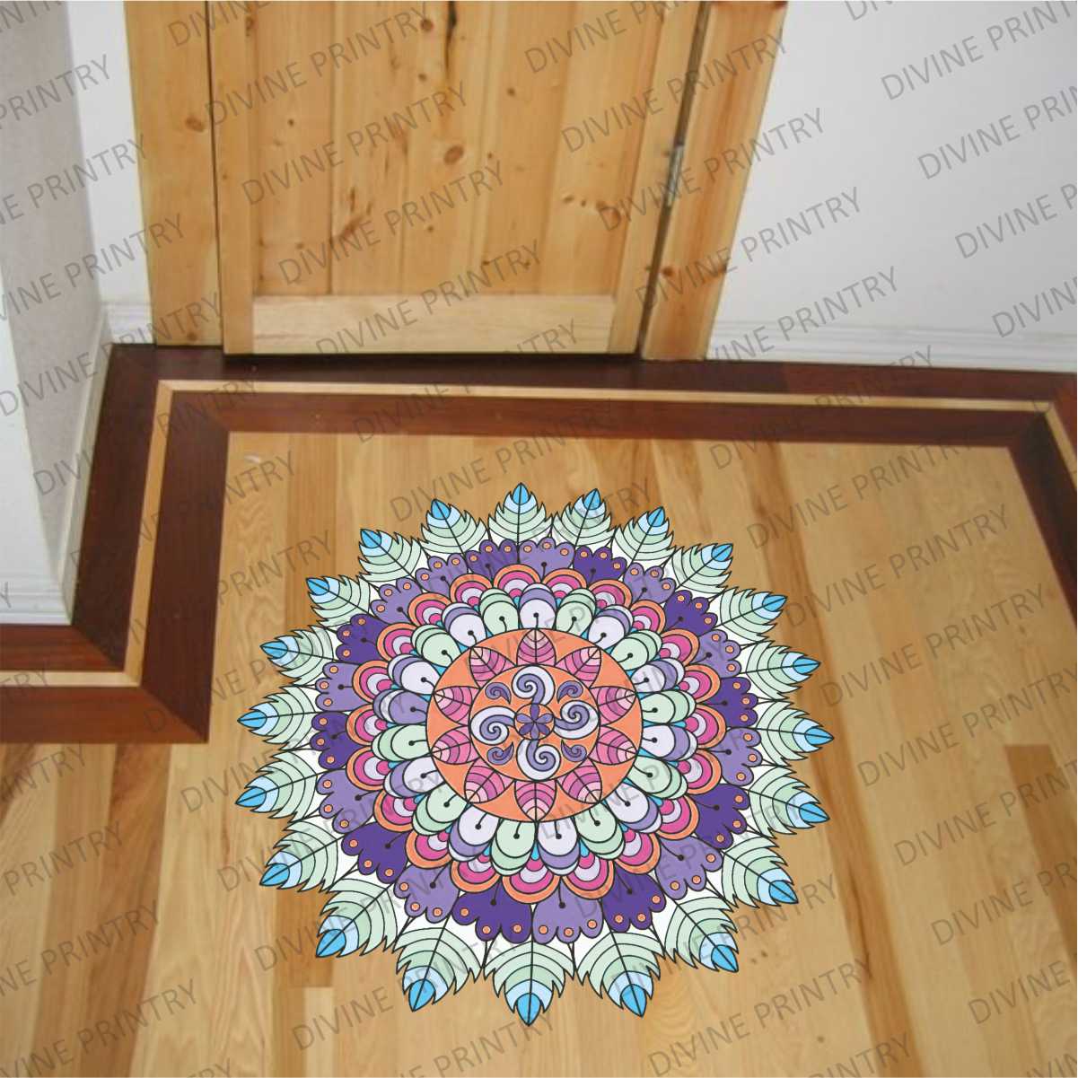 Homexa Decor | Rangoli Mandala Floor Sticker (Size 38 x 38 cm)