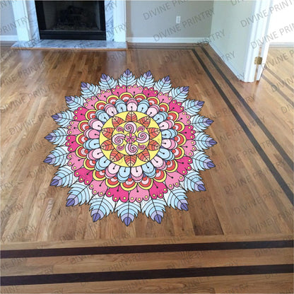 Homexa Decor | Rangoli Mandala Floor Sticker (Size 38 x 38 cm)