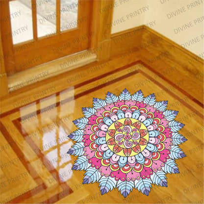 Homexa Decor | Rangoli Mandala Floor Sticker (Size 38 x 38 cm)