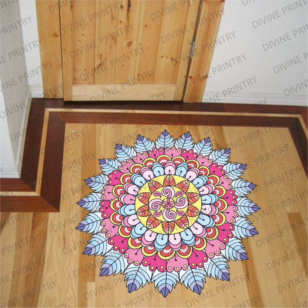 Homexa Decor | Rangoli Mandala Floor Sticker (Size 38 x 38 cm)