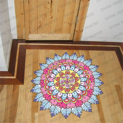 Homexa Decor | Rangoli Mandala Floor Sticker (Size 38 x 38 cm)