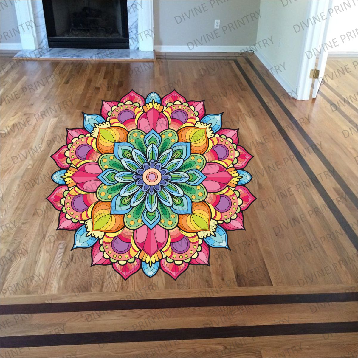 Homexa Decor | Rangoli Mandala Floor Sticker (Size 38 x 38 cm)