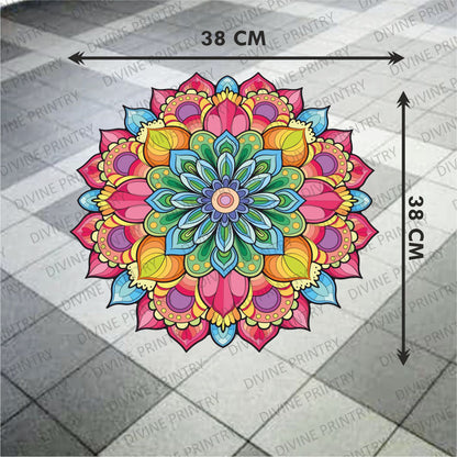 Homexa Decor | Rangoli Mandala Floor Sticker (Size 38 x 38 cm)