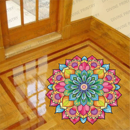 Homexa Decor | Rangoli Mandala Floor Sticker (Size 38 x 38 cm)