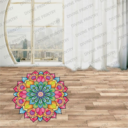 Homexa Decor | Rangoli Mandala Floor Sticker (Size 38 x 38 cm)