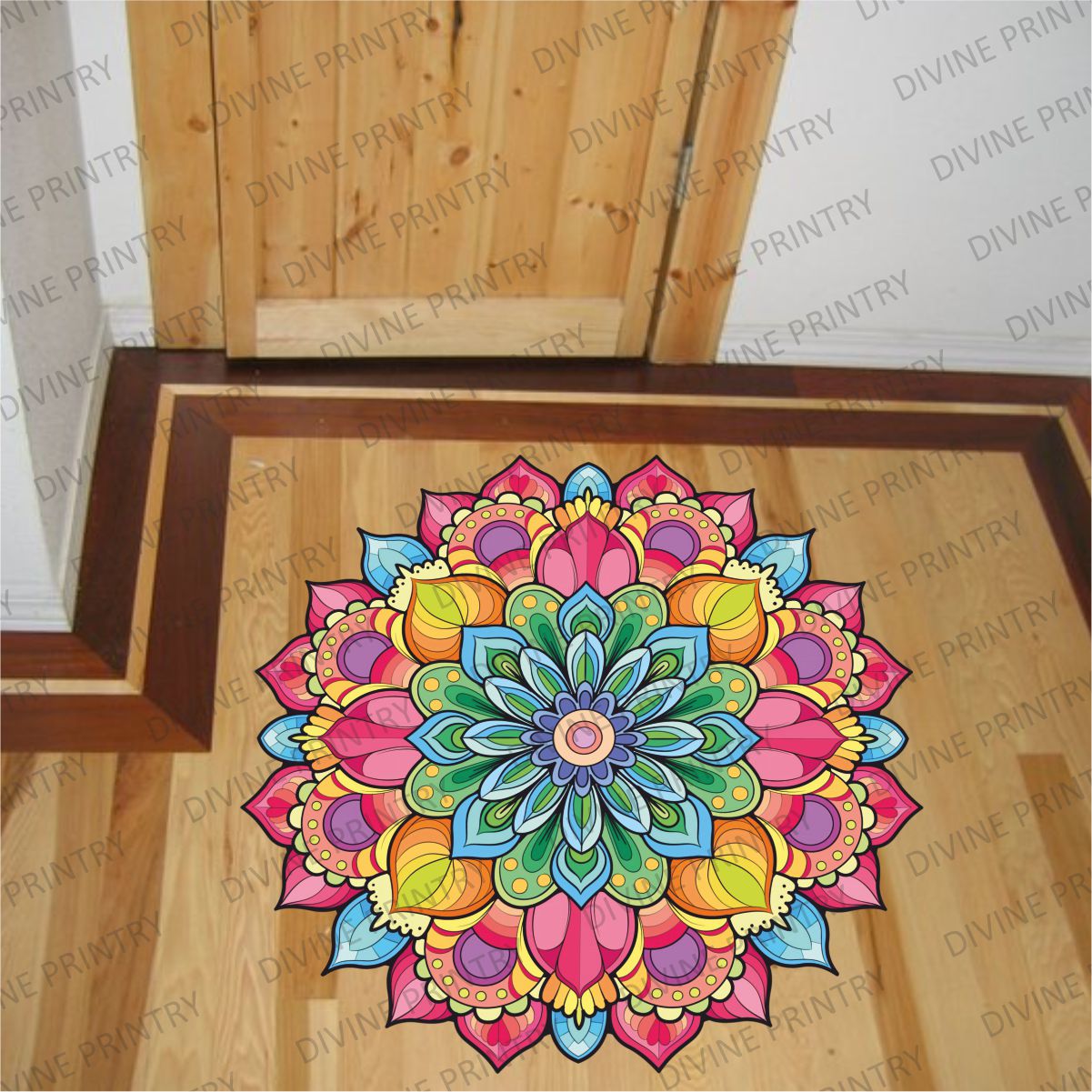 Homexa Decor | Rangoli Mandala Floor Sticker (Size 38 x 38 cm)