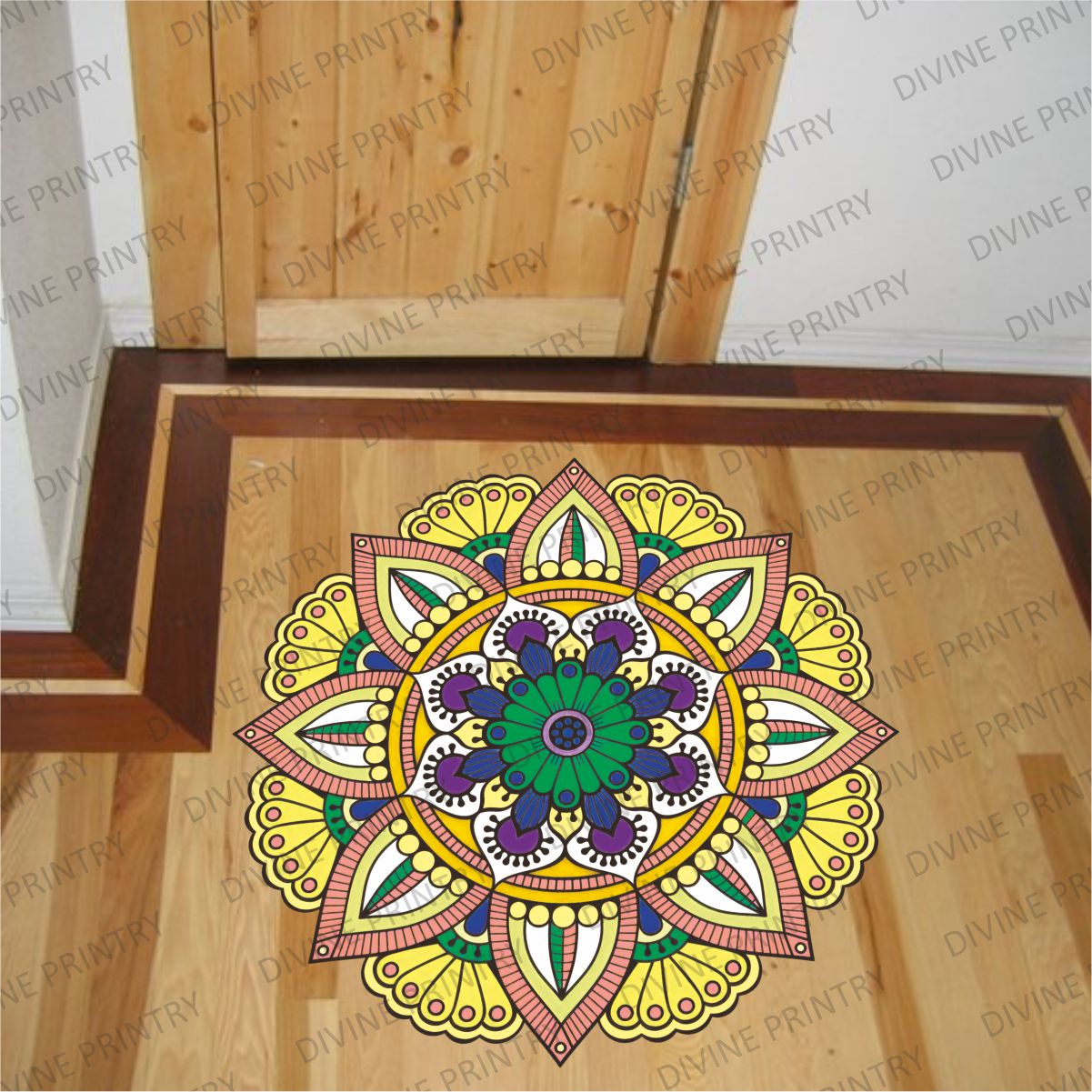 Homexa Decor | Rangoli Mandala Floor Sticker (Size 38 x 38 cm)