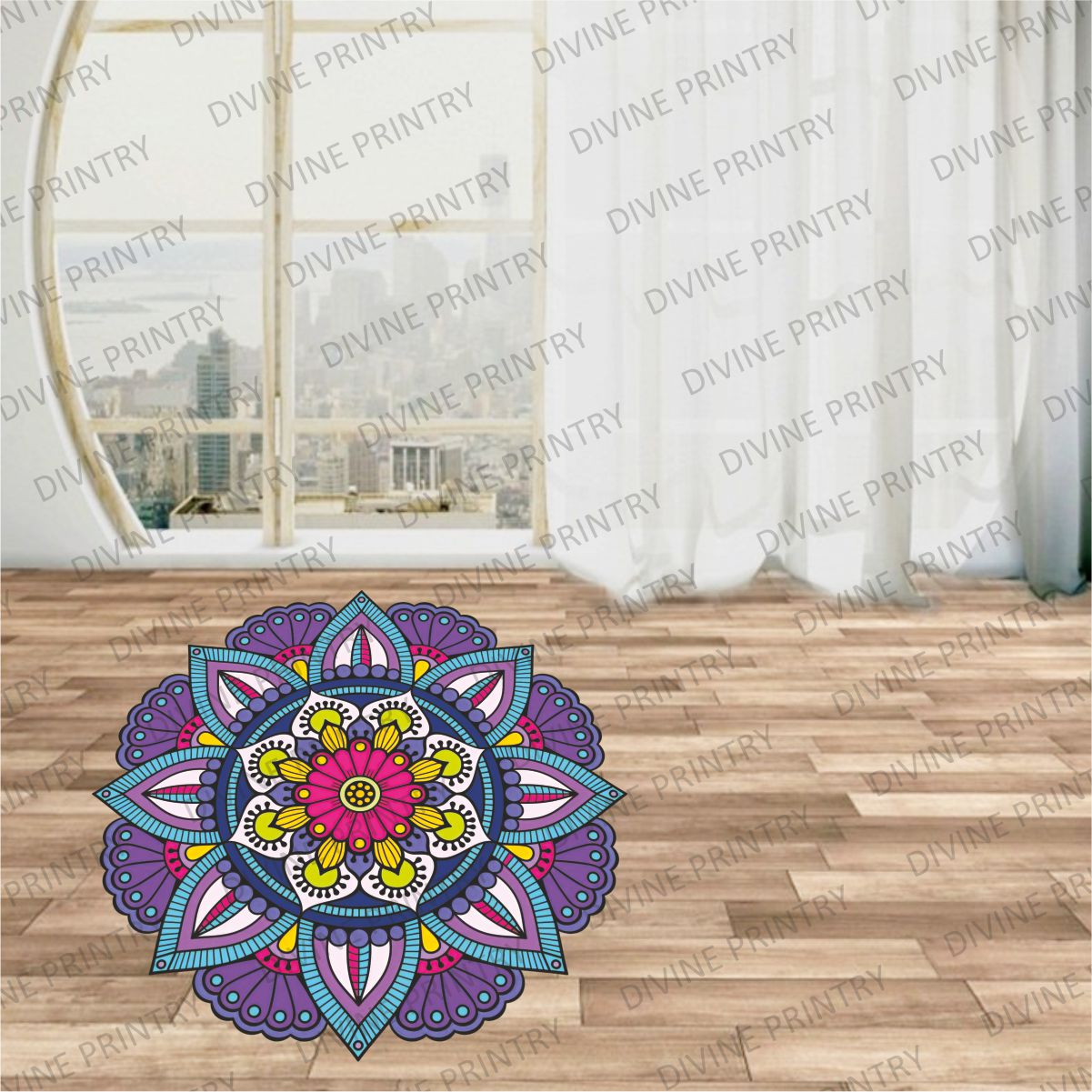 Homexa Decor | Rangoli Mandala Floor Sticker (Size 38 x 38 cm)