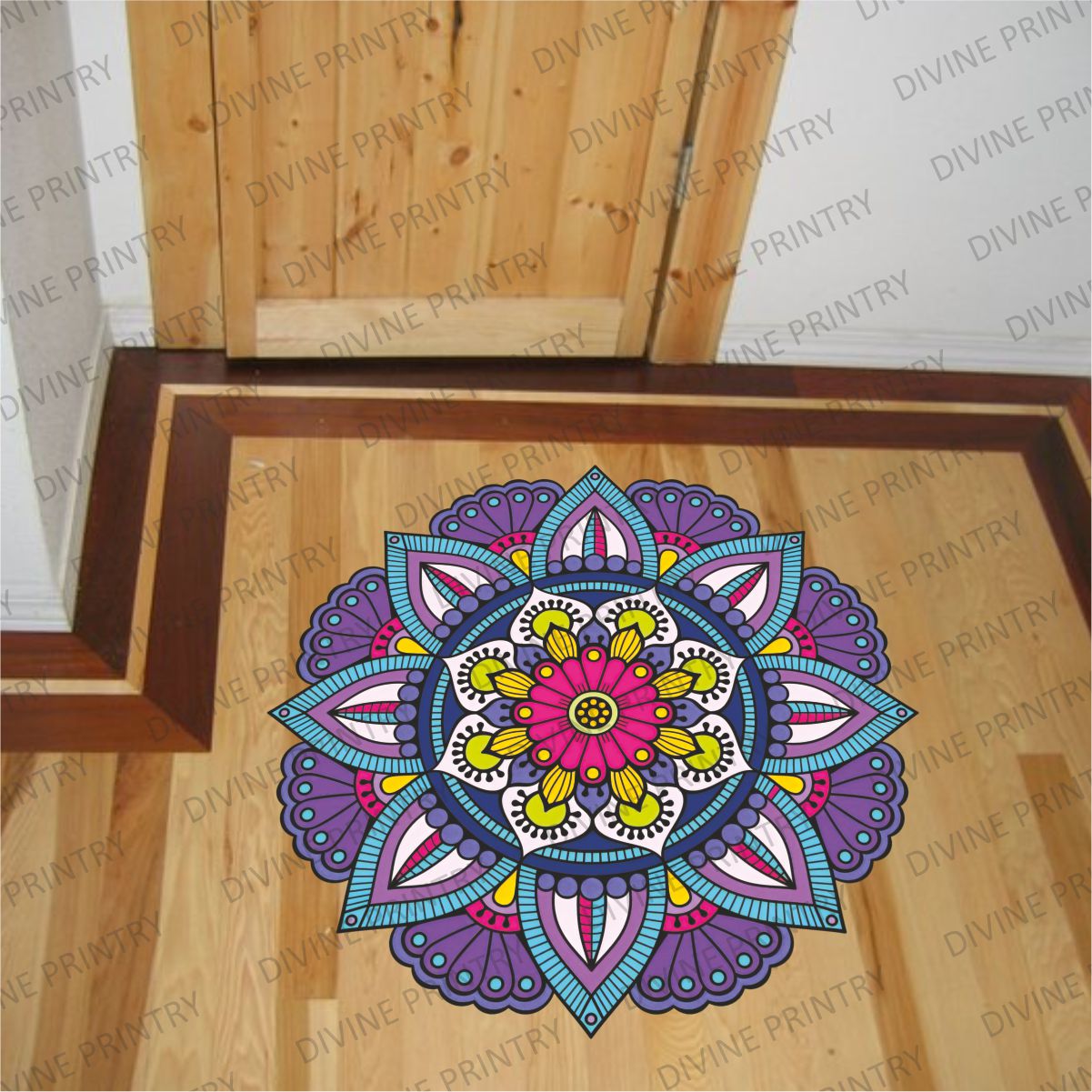 Homexa Decor | Rangoli Mandala Floor Sticker (Size 38 x 38 cm)