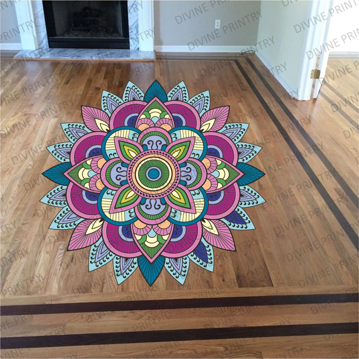 Homexa Decor | Rangoli Mandala Floor Sticker (Size 38 x 38 cm)