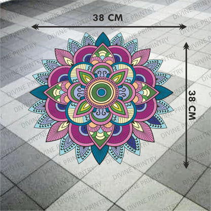 Homexa Decor | Rangoli Mandala Floor Sticker (Size 38 x 38 cm)