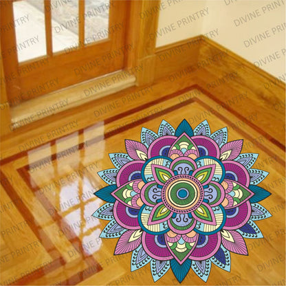 Homexa Decor | Rangoli Mandala Floor Sticker (Size 38 x 38 cm)