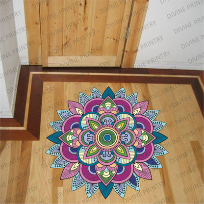 Homexa Decor | Rangoli Mandala Floor Sticker (Size 38 x 38 cm)