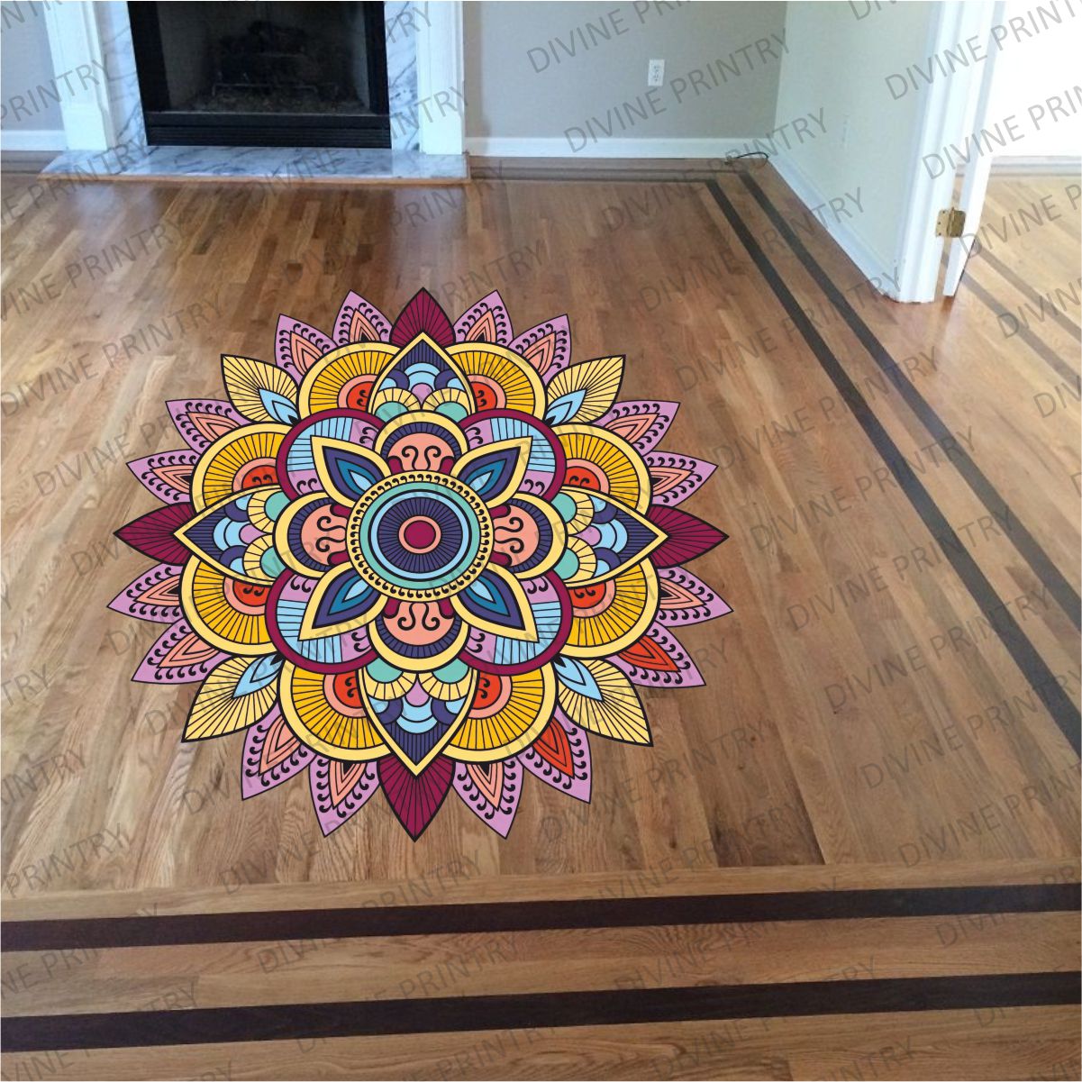 Homexa Decor | Rangoli Mandala Floor Sticker (Size 38 x 38 cm)