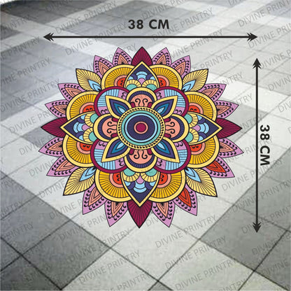 Homexa Decor | Rangoli Mandala Floor Sticker (Size 38 x 38 cm)