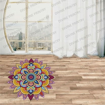 Homexa Decor | Rangoli Mandala Floor Sticker (Size 38 x 38 cm)