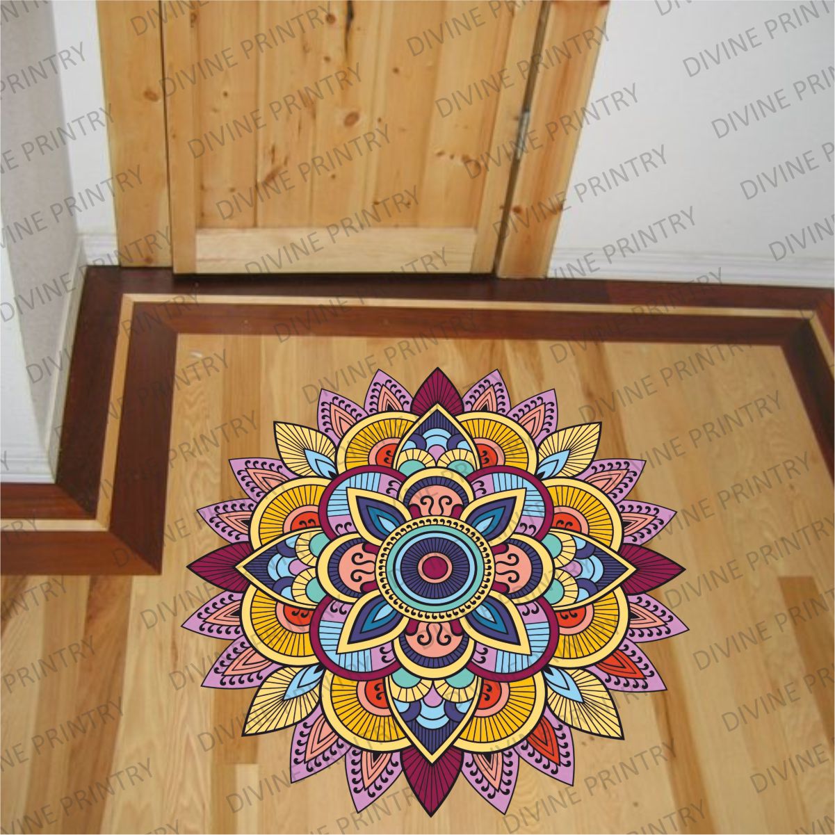 Homexa Decor | Rangoli Mandala Floor Sticker (Size 38 x 38 cm)