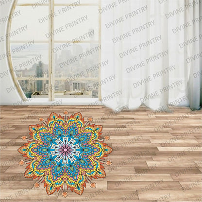 Homexa Decor | Rangoli Mandala Floor Sticker (Size 38 x 38 cm)