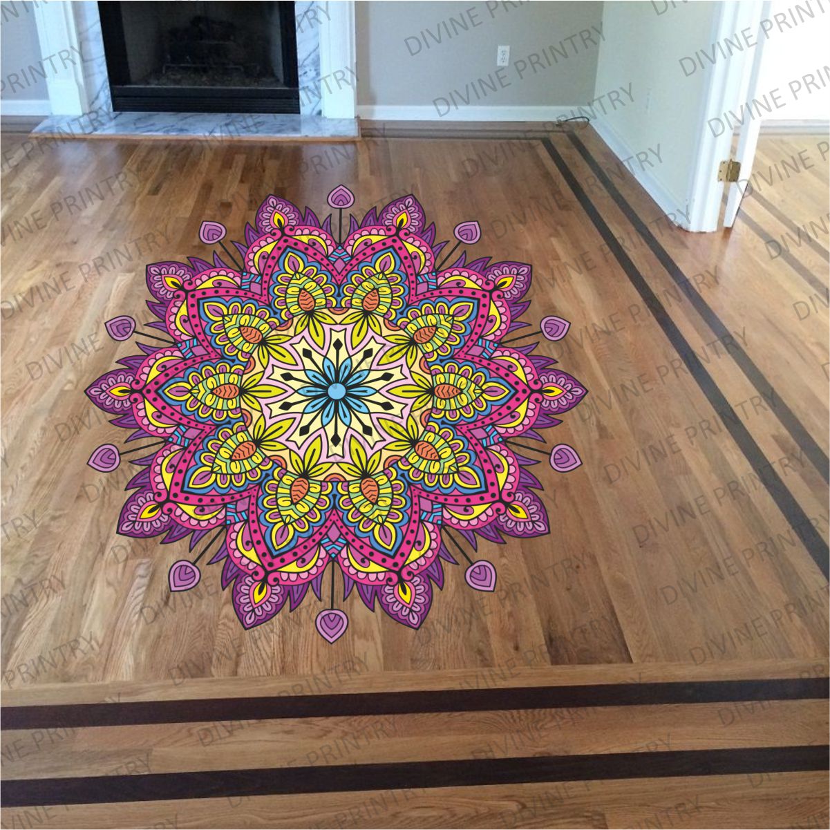 Homexa Decor | Rangoli Mandala Floor Sticker (Size 38 x 38 cm)