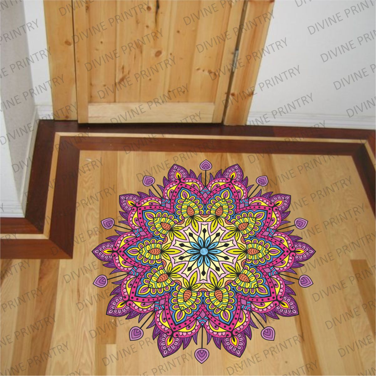 Homexa Decor | Rangoli Mandala Floor Sticker (Size 38 x 38 cm)