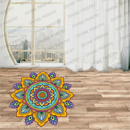 Homexa Decor | Rangoli Mandala Floor Sticker (Size 38 x 38 cm)