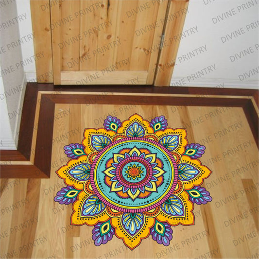 Homexa Decor | Rangoli Mandala Floor Sticker (Size 38 x 38 cm)