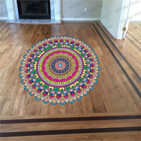 Homexa Decor | Rangoli Mandala Floor Sticker (Size 38 x 38 cm)