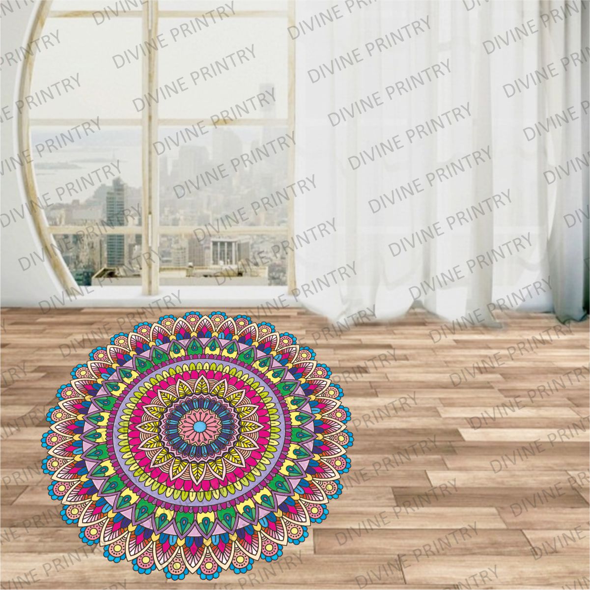 Homexa Decor | Rangoli Mandala Floor Sticker (Size 38 x 38 cm)