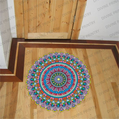 Homexa Decor | Rangoli Mandala Floor Sticker (Size 38 x 38 cm)