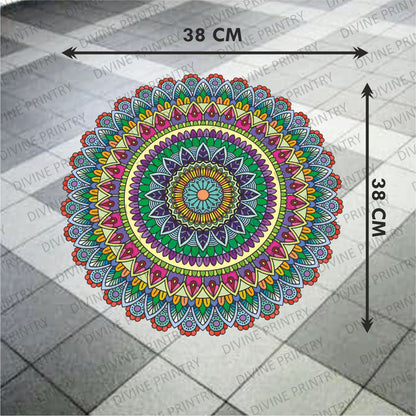 Homexa Decor | Rangoli Mandala Floor Sticker (Size 38 x 38 cm)