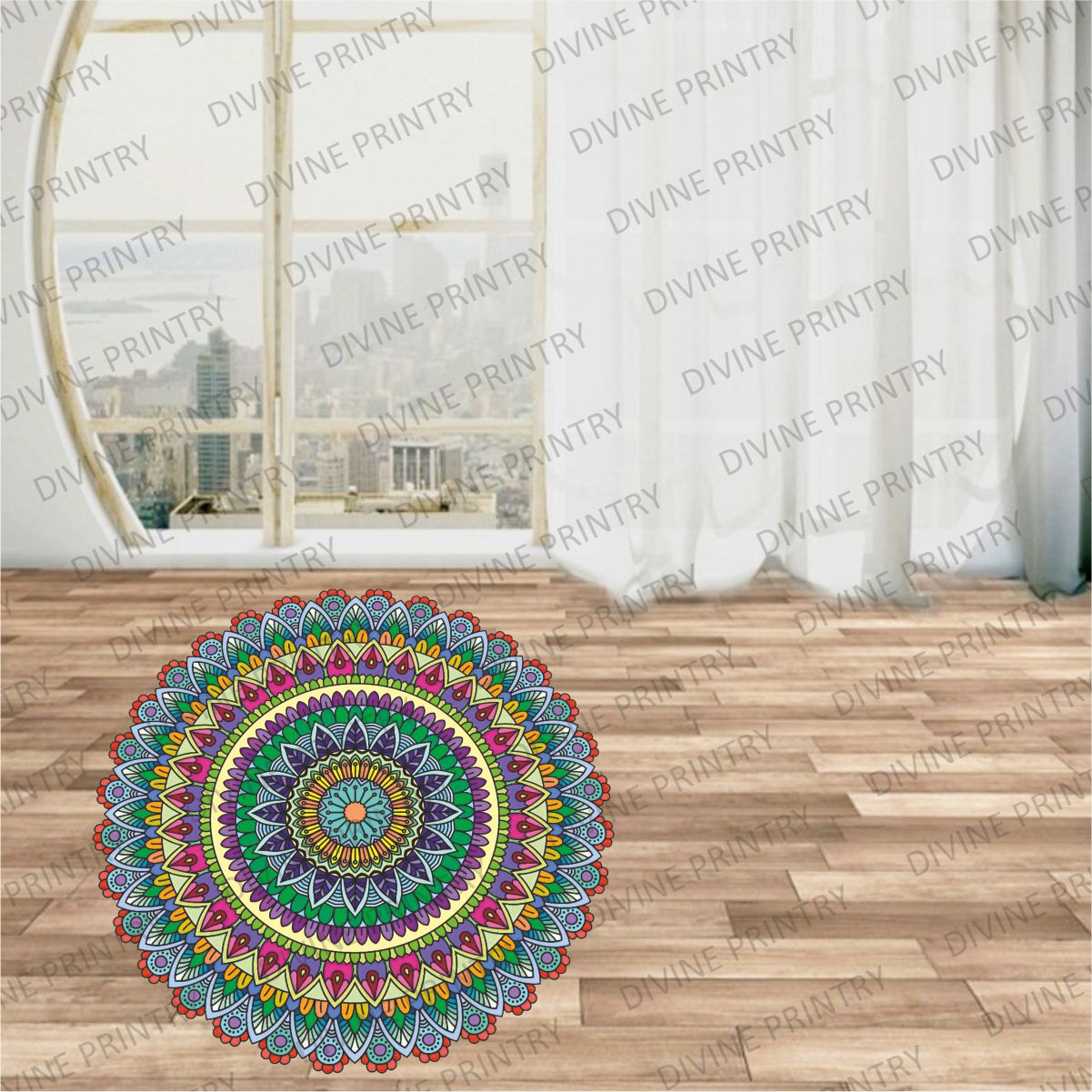 Homexa Decor | Rangoli Mandala Floor Sticker (Size 38 x 38 cm)