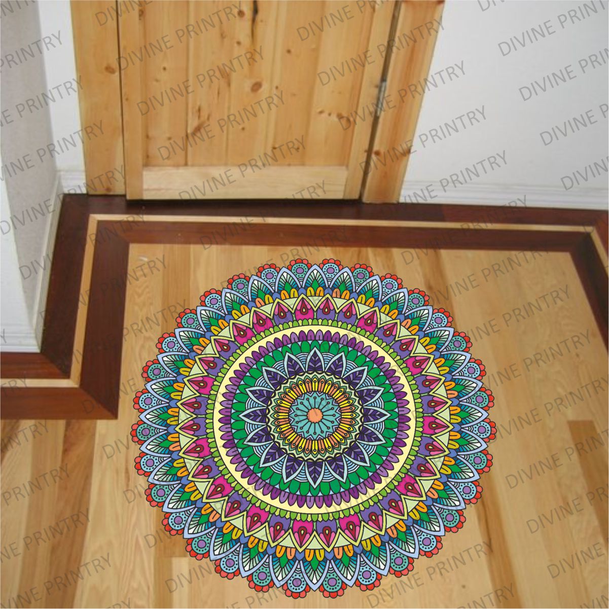 Homexa Decor | Rangoli Mandala Floor Sticker (Size 38 x 38 cm)